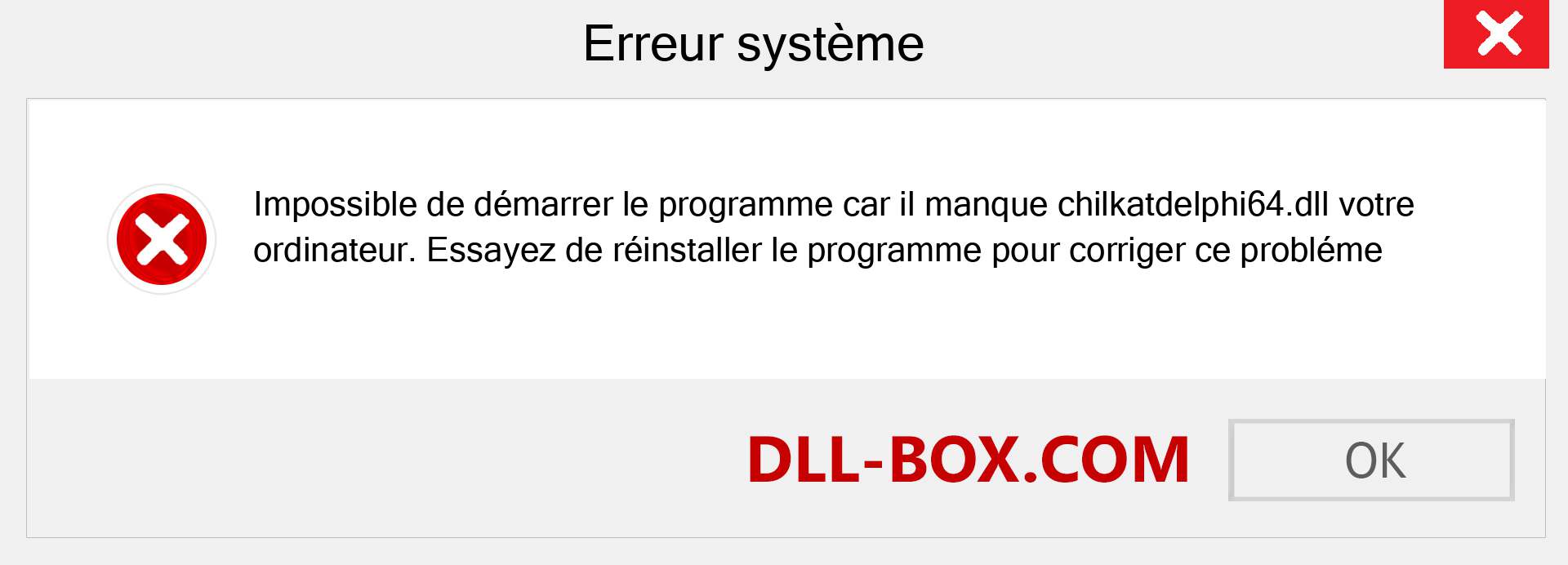 Le fichier chilkatdelphi64.dll est manquant ?. Télécharger pour Windows 7, 8, 10 - Correction de l'erreur manquante chilkatdelphi64 dll sur Windows, photos, images